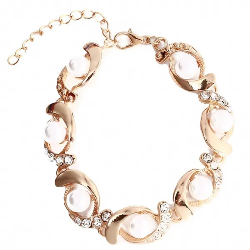 European and American Creative New Pearl Necklace Suit, Alloy Diamond Necklace E