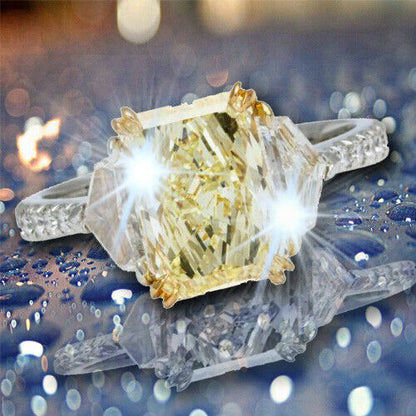 GIA Certified Fancy Yellow Diamond Ring 2.34 carat Fancy Yellow Radiant Platinum