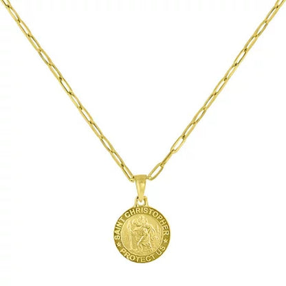 14K Yellow Gold St. Christopher Medallion Pendant