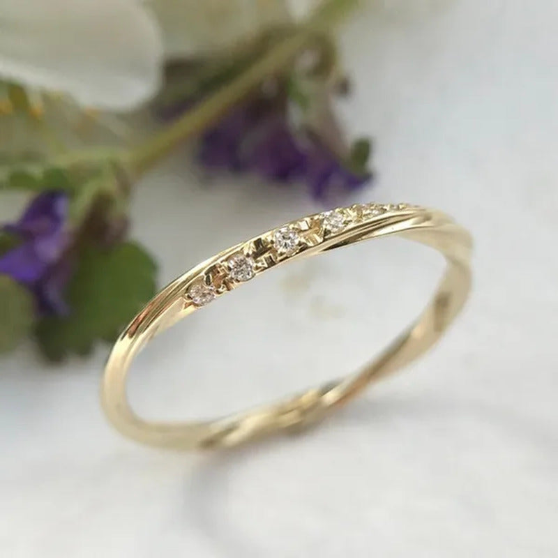 Fashion Jewelry for Women Gold Color Wedding Ring Female Engagement Party Gift Z