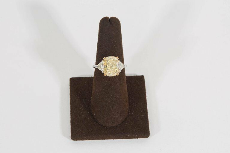 5 Carat Fancy Yellow Engagement Ring GIA Certified 5.02 CT