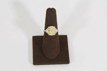 5 Carat Fancy Yellow Engagement Ring GIA Certified 5.02 CT