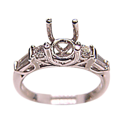 DIAMOND 2 ROUND BR 2 BAGUETTE SHAPE SETTING 4 PRONG DIAMOND SETTING DIAMOND RING