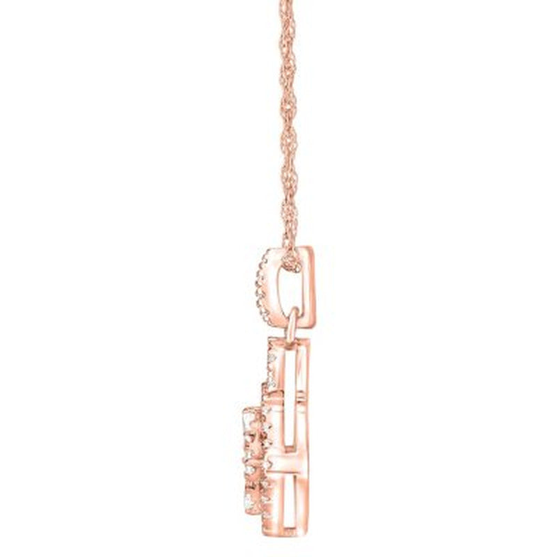 0.23 CT. T.W. Marquise and round Kite-Shape Dangle Pendant in 14K Gold