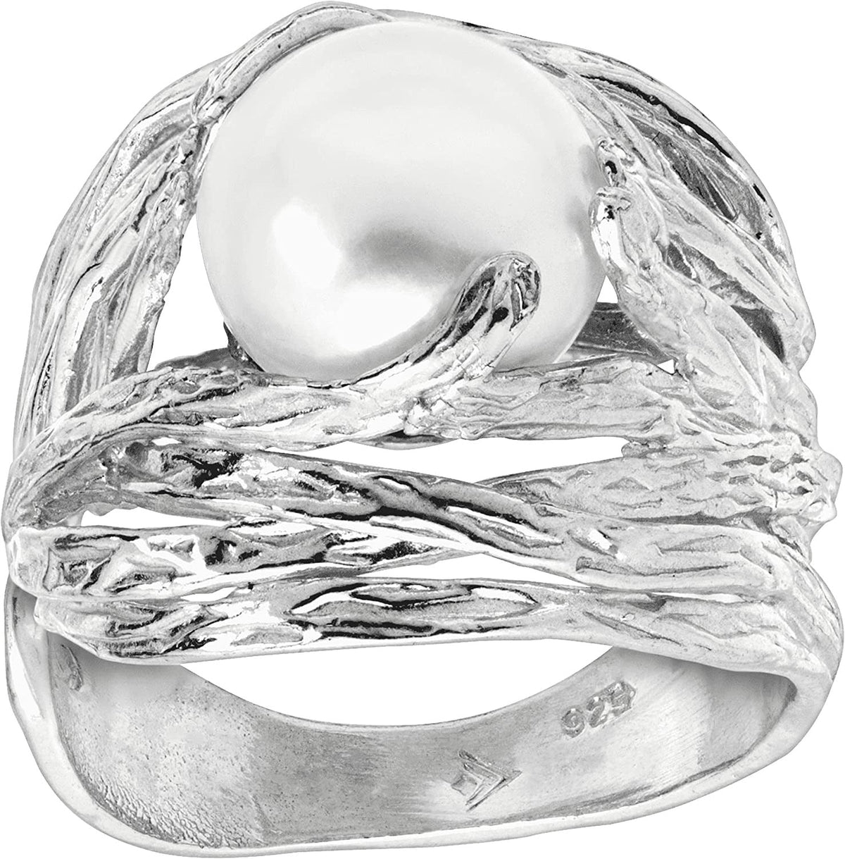 Silpada 'Nested Cultured Pearl' 9.5-10 Mm Freshwater Cultured Pearl Ring in Ster