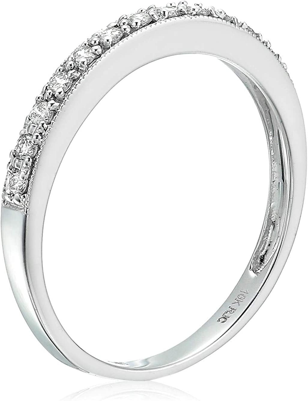 1/6 Carat (Ctw) Diamond Wedding Anniversary Band for Women, Half Eternity Petite
