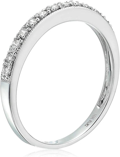 1/6 Carat (Ctw) Diamond Wedding Anniversary Band for Women, Half Eternity Petite
