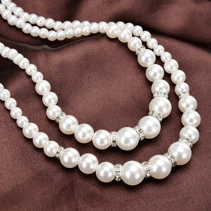 Fashion Double Layer Ladies Pearl Necklace Sister Companion Surprise Gift Ladies