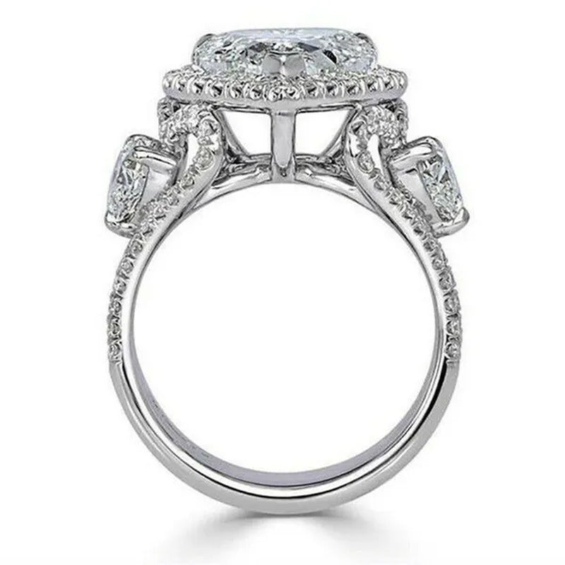 Gorgeous Exquisite 925 Sterling Silver Cute Heart Rings for Women Natural Diamon