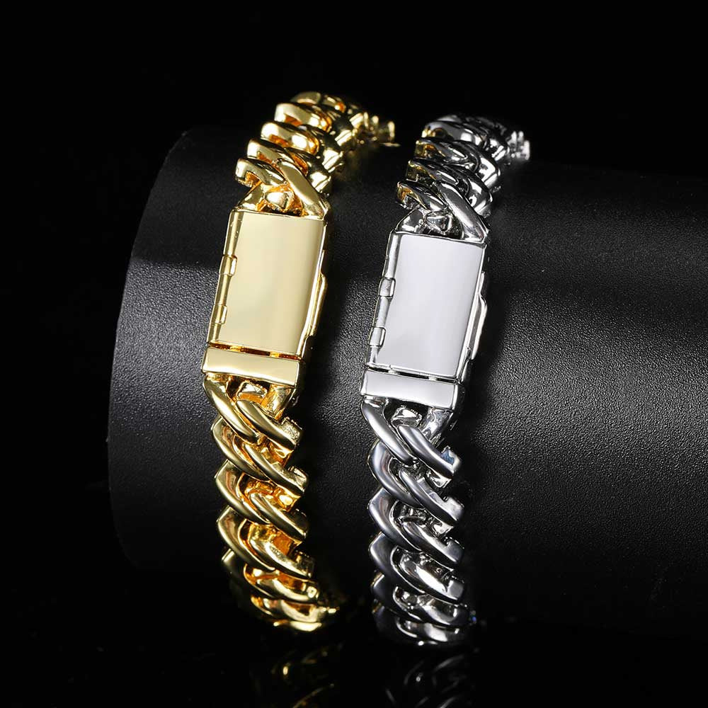 Hip Hop Square Circle Mixed Inlay 10Mm Diamond Cuban Necklace