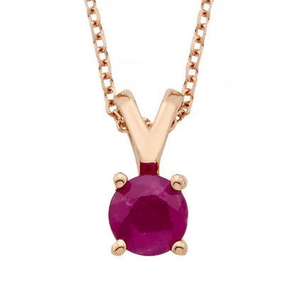4.5Mm round Ruby Pendant in 14K Gold