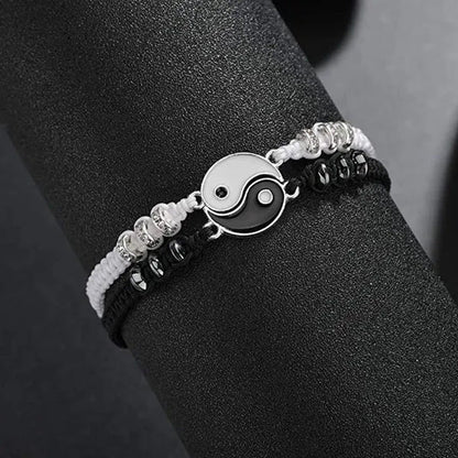 2022 New Best Friend Bracelet 2 Matching Yin Yang Adjustable Rope Bracelet Neckl