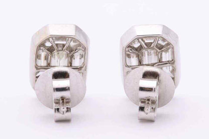 Emerald Cut Diamond Studs Illusion Set