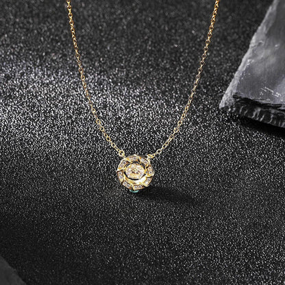 Moissanite Diamond Necklaces for Women,Dancing Heart Pendant Necklaces,925 Sterl