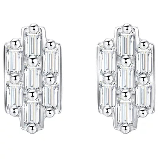 0.17 CT. T.W. Baguette Diamond Earrings in 14K White Gold