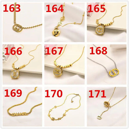 Women'S Fashion Collarbone Necklace Designer Stainless Steel Necklace Gift for G
