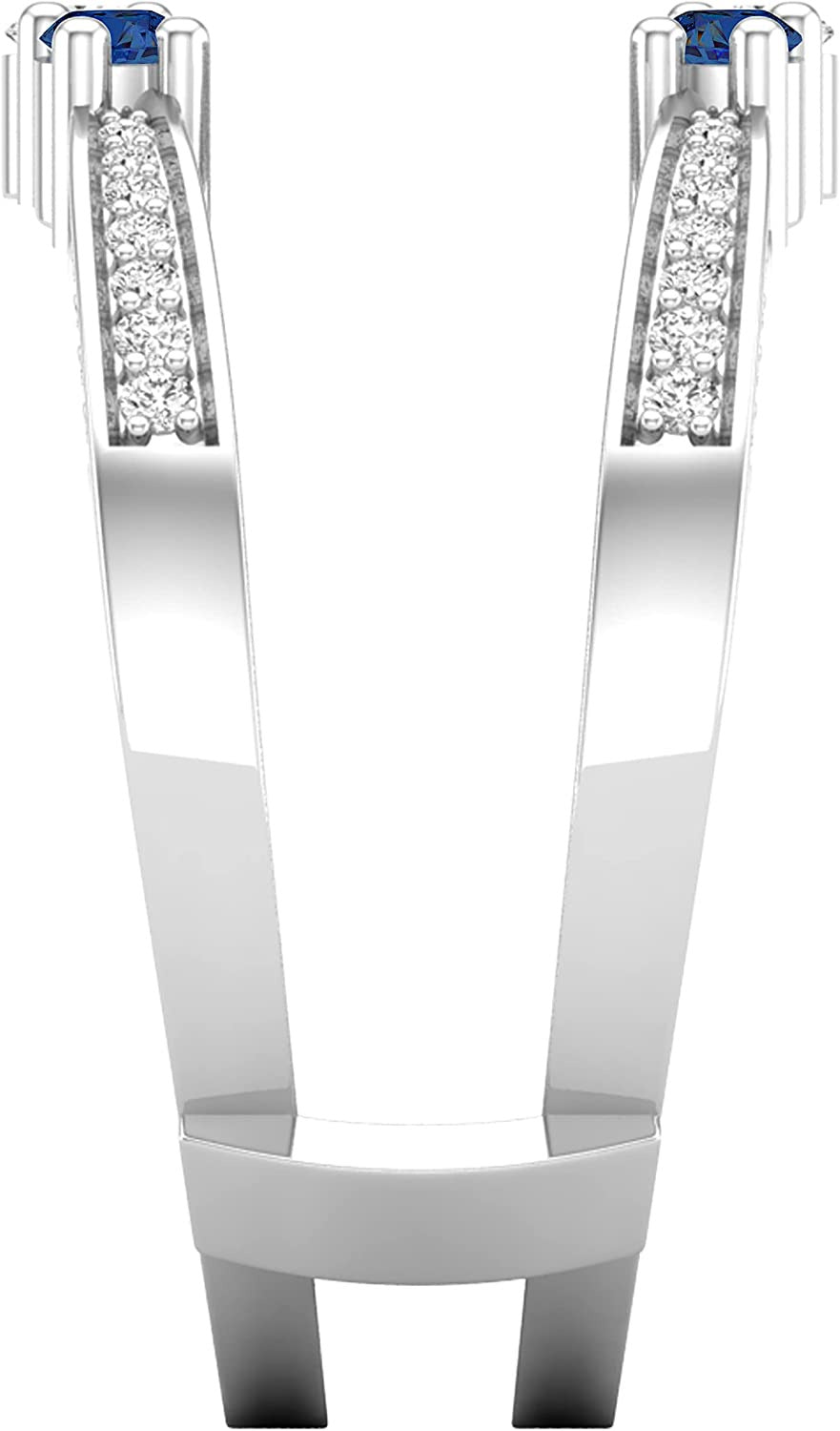 round Gemstone and White Diamond Enhancer Double Wrap Guard Anniversary Band Rin