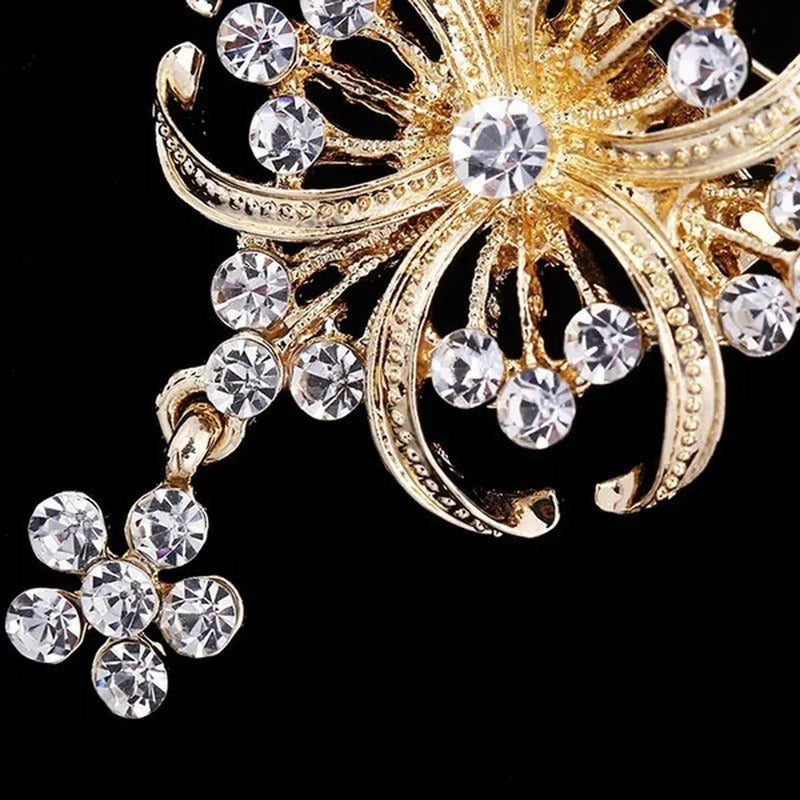 Awesome Women Dress Decor Bridal Bouquet Crystal Stone Brooch Pin Brooches Flowe