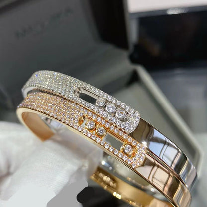 Light Luxury Mobile Sliding Three Diamond Diamond-Encrusted Bracelet Female