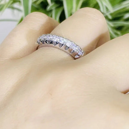 Luxury Silver /18K Gold Ring 925 Sterling Silver Womens Ring White Sapphire Wedd