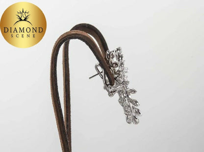 Stunning Marquise Diamond Gold Wreath Style Swirl Earrings