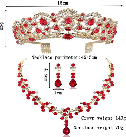 Wedding Tiaras and Earrings Set, Tiara and Necklace Set, Wedding Bridal Flower J