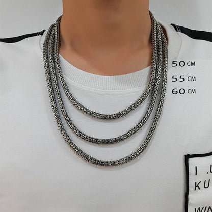 Norse Necklace Chain 925 Sterling Silver 4-5Mm Handcrafted Punk Jewelry