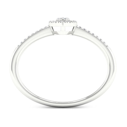 Imperial 1/5Ct TDW Diamond 10K White Gold Marquise Diamond Halo Promise Ring (H-