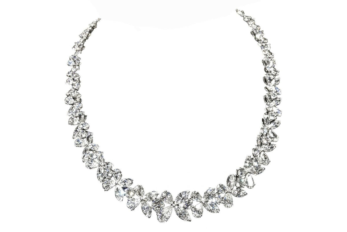 DIAMOND NECKLACE 35 ROUND 70 PEAR 70 MARQUISE SHAPE DIAMOND CHOKER SET NECKLACE