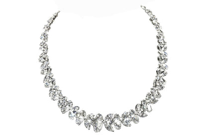 DIAMOND NECKLACE 35 ROUND 70 PEAR 70 MARQUISE SHAPE DIAMOND CHOKER SET NECKLACE
