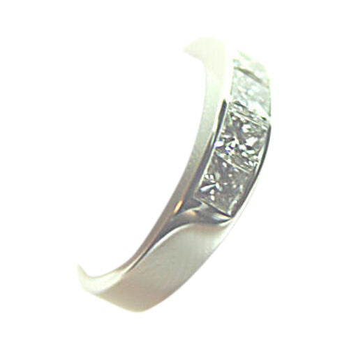 1.41 CT PRINCESS SHAPE DIAMOND PRINCESS 6 STONE DIAMOND BAND 18 K WHITE GOLD
