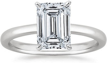 0.5 Carat Emerald Cut Solitaire Diamond Engagement Ring (I Color VS1 Clarity Cen