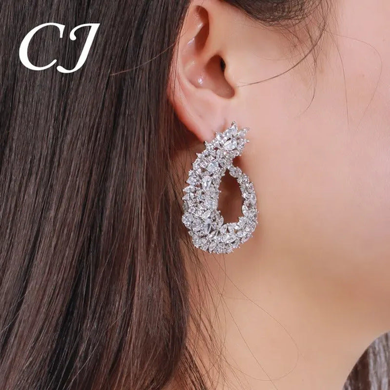 CANDICE Luxury 18K Rose Gold Plated Full Pave Multi Shape Rose Red and Pink Colo