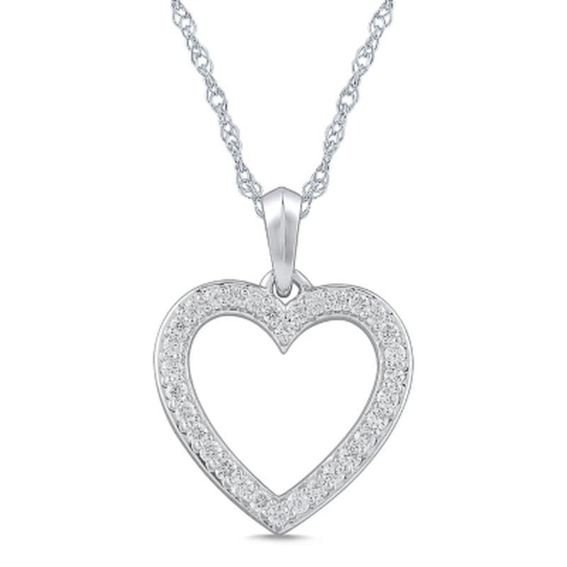 0.30 CT. T.W. Diamond Heart Pendant in 14K Gold