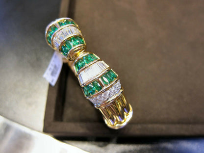 EMERALD MARQUISE SHAPE DIAMOND TAPERED BAGUETTE ROUND