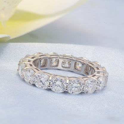 AEAW Moissanite 4Mm 14K 10K White Gold Rings Luxury Band for Women round Cut