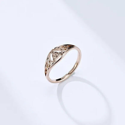 Women Men Viking Celtic Triquetera Knot Ring Titanium Stainless Steel Hollow Out