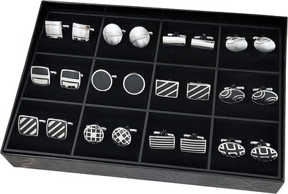 12 Pairs Cufflinks Set Gifts for Men Vintage Wedding Tuxedo Shirt Cuff Links Sil