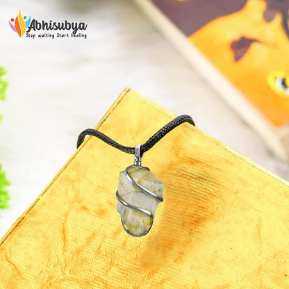 Serpentine Crystal Necklace - Pendant Necklace - Crystal Stone - Crystal Pendant