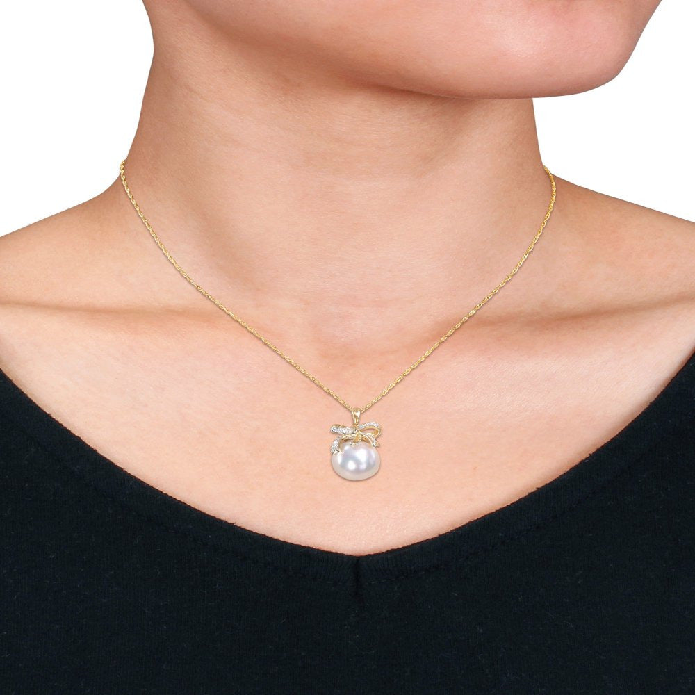Miabella Women'S 12-12.5Mm Drop-Shaped South Sea Cultured Freshwater Pearl and 1