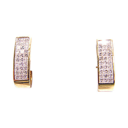 3 ROWS 30 PRINCESS CUT DIAMONDS EACH PAIR INVISIVBLE SET