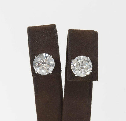 5 Carat Each Round Diamond Stud Earring 10.10 carats of diamonds F color SI3 14k