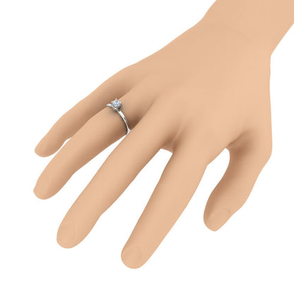 1/4 Carat 4-Prong Set Diamond Solitaire Engagement Ring Band in 10K White Gold (