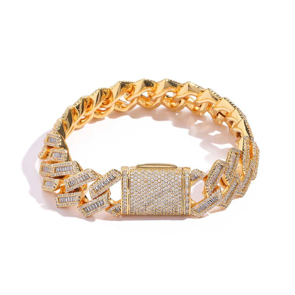 Hip Hop 18Mm Double Row Diamond Cuban Chain