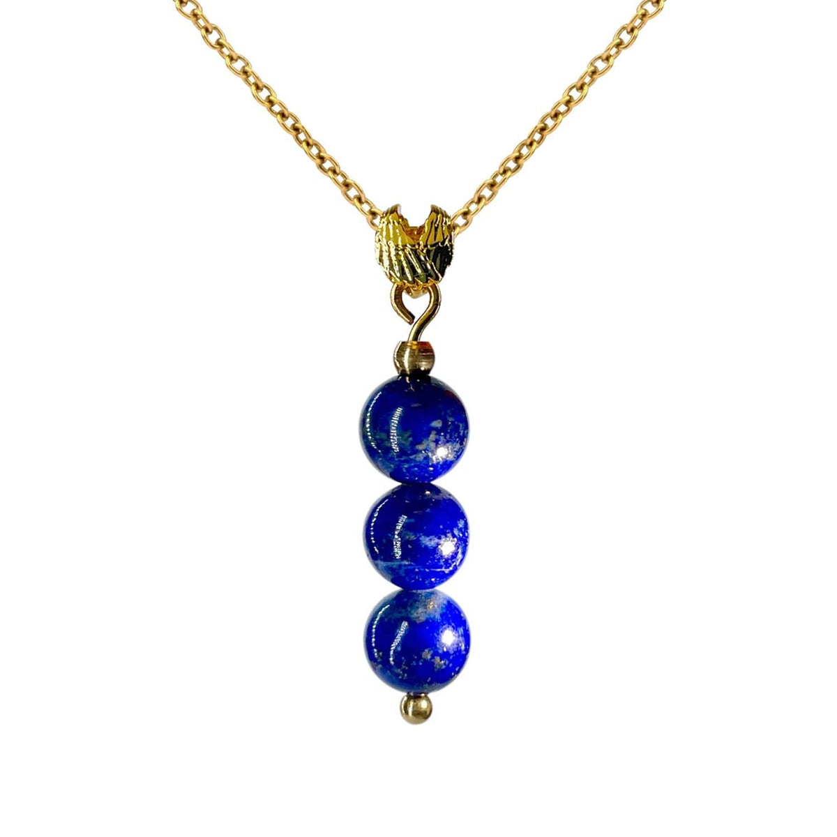 Real Lapis Lazuli Necklace,Gold Necklace for Women, Angel Wing Pendant and Delic