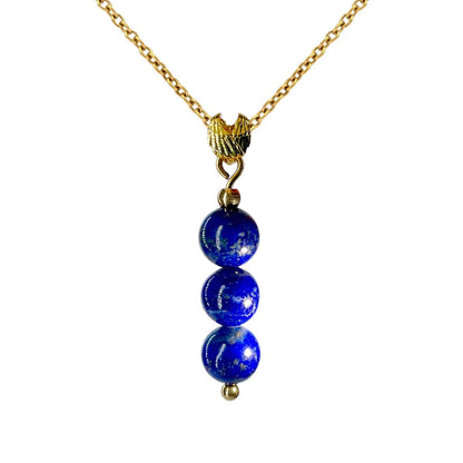 Real Lapis Lazuli Necklace,Gold Necklace for Women, Angel Wing Pendant and Delic