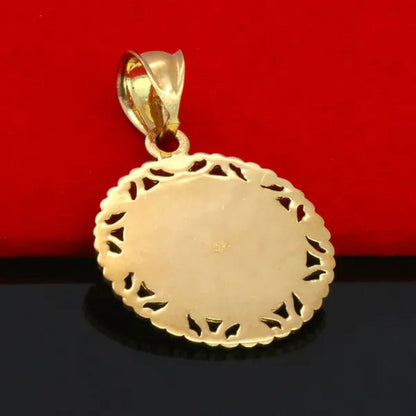 18K Gold Plated Lovely round Virgen De Guadalupe Pendant 5Mm 18" Virgin Mary Fig