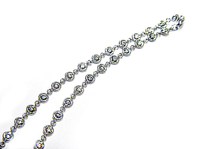 DIAMOND ROUND BR SHAPE BEZEL SET DIAMOND BY YARD STYLE NECKLACE
