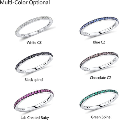 925 Sterling Silver Stackable Ring Engagement Wedding Band Stacking Ring for Wom
