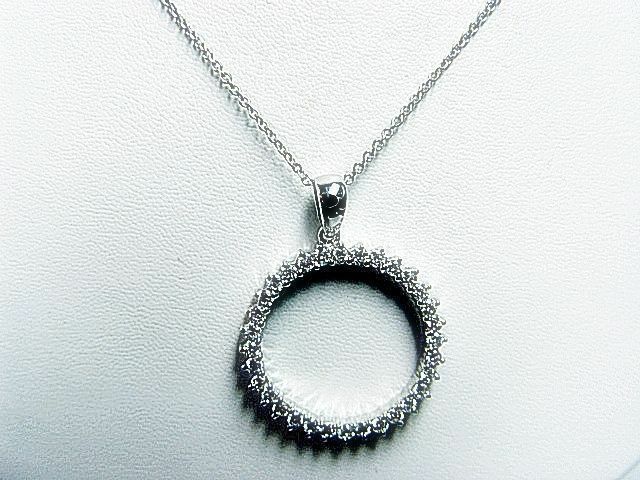 DIAMOND ROUND BR SHAPE CIRCLE PENDANT PRONG SET INCLUDED CHAIN